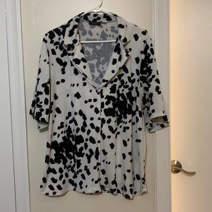 Collared ink splat blouse